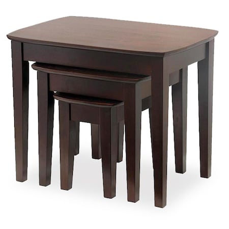 Doba-Bnt Walnut Beechwood TABLE NESTING 3PC CURVED TOP SA143681